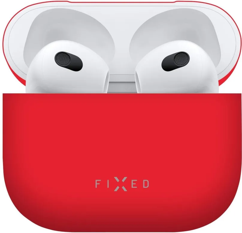 Puzdro na slúchadlá FIXED Silky pre Apple Airpods 3 červené