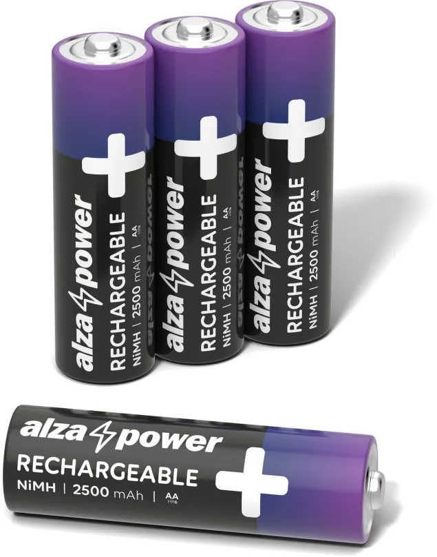 Nabíjacia batéria AlzaPower Rechargeable HR6 (AA) 2500 mAh 4ks v eko-boxe