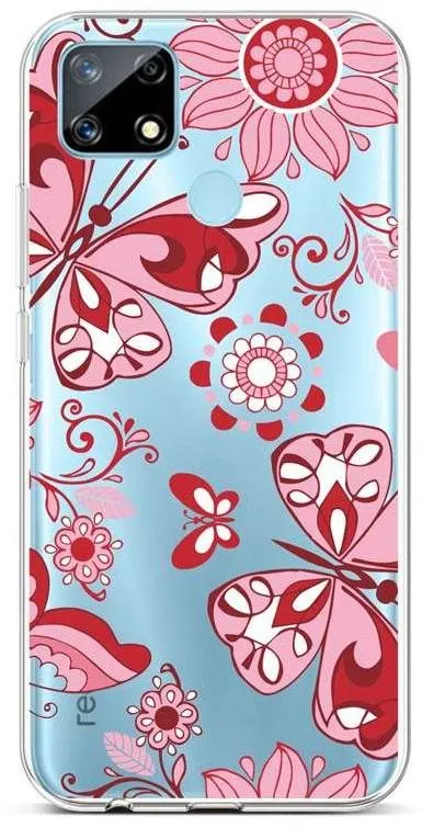 Kryt na mobil TopQ Realme 7i silikón Pink Butterfly 62311