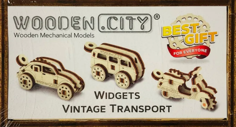 3D puzzle Wooden City 3D puzzle mini sada Widgets: Historické vozidlá 35 dielikov