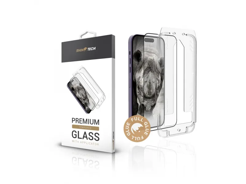 RhinoTech Tvrdené ochranné 2.5D sklo so samoaplikátorom pre Apple iPhone 14 Pro