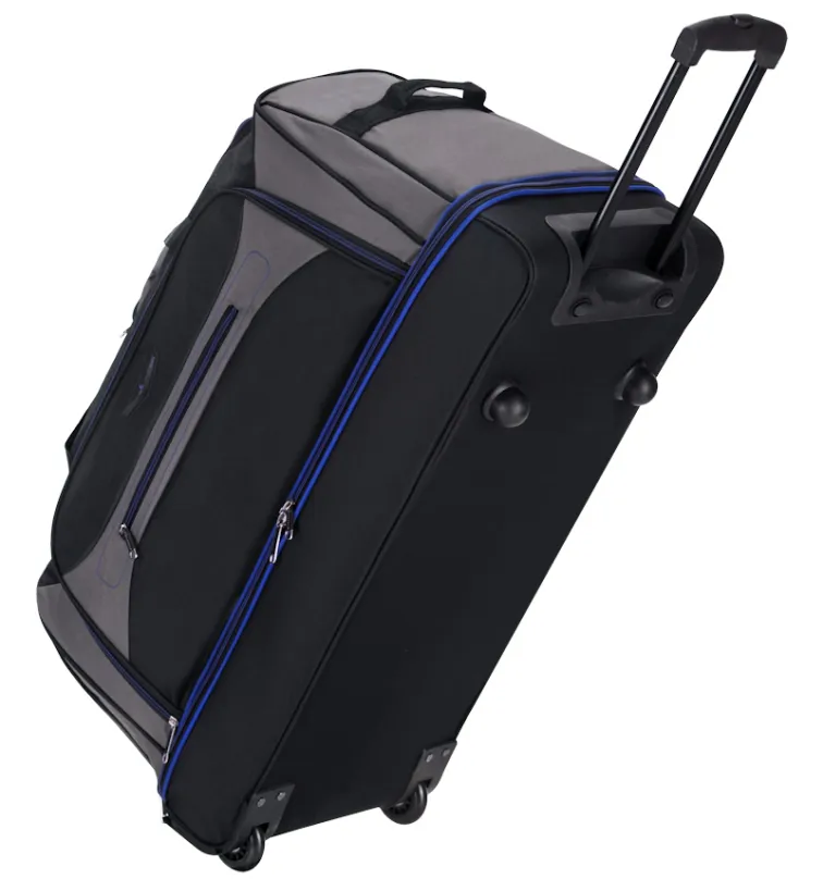 Cestovná taška na kolieskach Sirocco T-7554/30 "- čierna / sivá / modrá