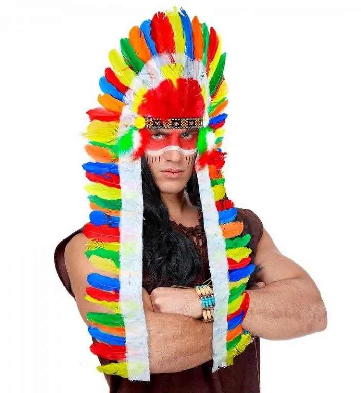 Doplnok ku kostýmu PTAKOVINY Indiánska čelenka veľká