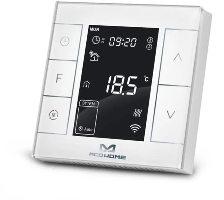 Chytrý termostat MCOHome Termostat pre elektrické kúrenie V2, Z-Wave Plus, biely