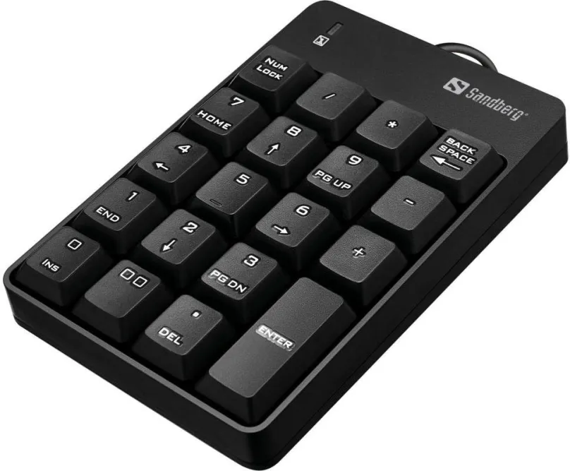 Numerická klávesnica Sandberg numerická klávesnica, USB, čierna