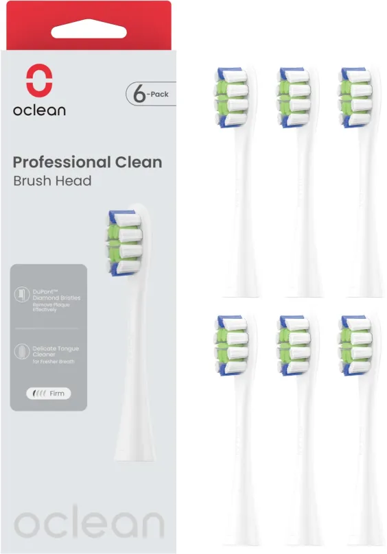 Náhradná hlavica k zubnej kefke Oclean Professional Clean P1C1 W06 6 ks bielej