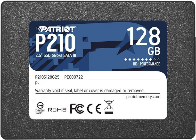 SSD disk Patriot P210 128GB, 2.5", SATA III, QLC (Quad-Level Cell), rýchlosť čítania