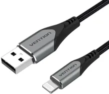 Dátový kábel Vention Lightning MFi USB 2.0 Braided Cable (C89) 0.5m Gray Aluminum Alloy Type