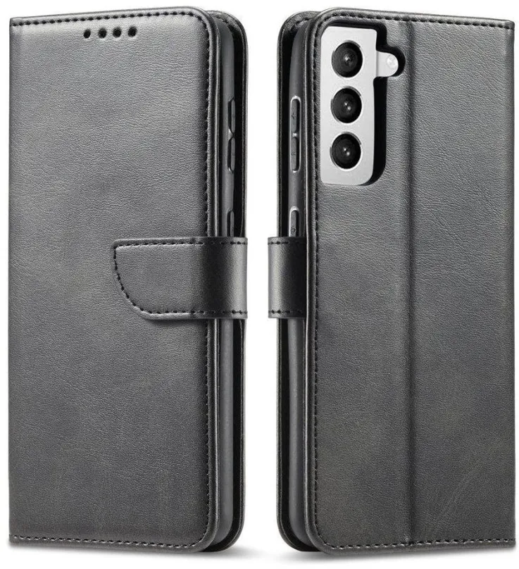 Puzdro na mobil Magnet knižkové kožené puzdro na Samsung Galaxy S22 Ultra, čierne