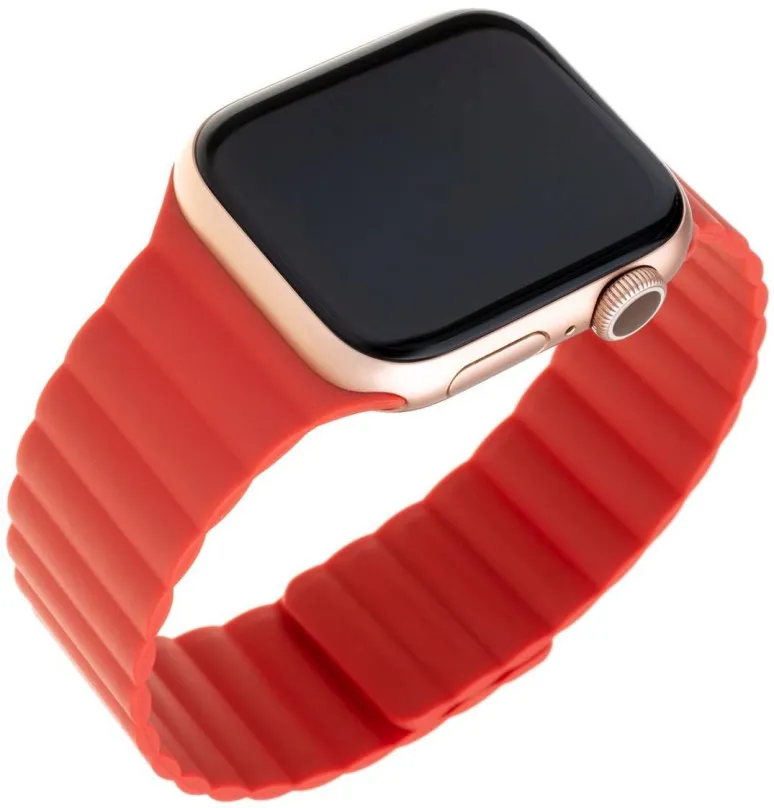 Remienok FIXED Silicone Magnetic Strap pre Apple Watch 42/44/45/Ultra 49mm červený