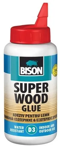 Lepidlo BISON SUPER WOOD 250 g, špeciálne, zaistí pevný typ spoja, vhodné na použitie na m