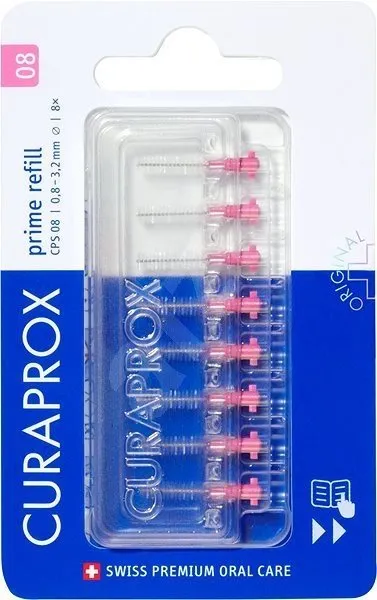 Medzizubné kefky CURAPROX CPS 08 Prime Refill ružový 0,9 mm, 8 ks