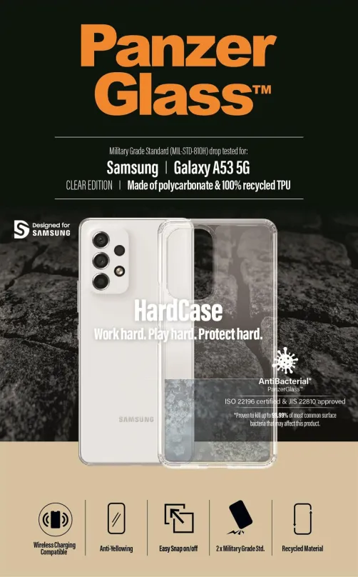 Kryt na mobil PanzerGlass HardCase Samsung Galaxy A53 5G, pre Samsung Galaxy A53 5G, mater