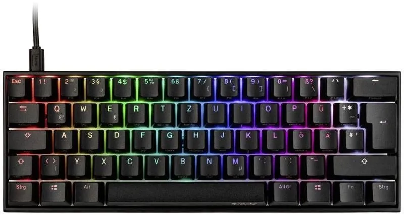 Herná klávesnica Ducky Mecha Mini, MX-Blue, RGB-LED - čierna - DE