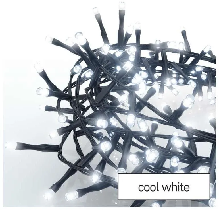 Svetelná reťaz EMOS LED vianočná reťaz – ježko, 12 m, vonkajšia aj vnútorná, studená biela, časovač