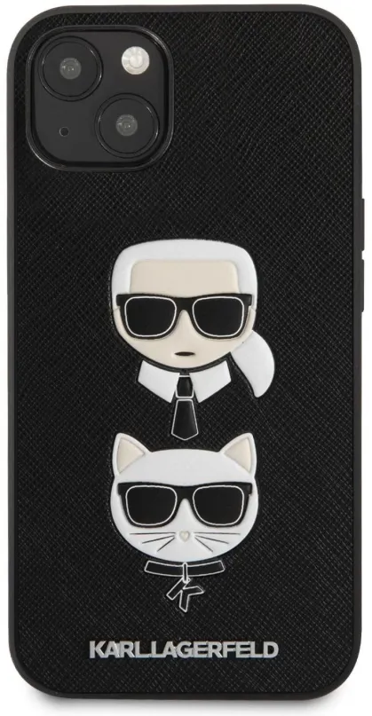 Kryt pre mobil Karl Lagerfeld PU Saffiano Karl and Choupette Heads Kryt pre Apple iPhone 13 Black