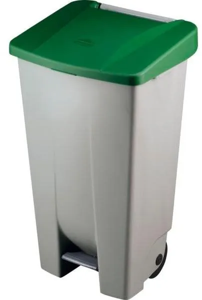 Odpadkový kôš Gastro Odpadkový kôš nášľapný 120 l, šedá/zelená