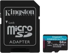Pamäťová karta Kingston MicroSDXC 64GB Canvas Go! Plus + SD adaptér