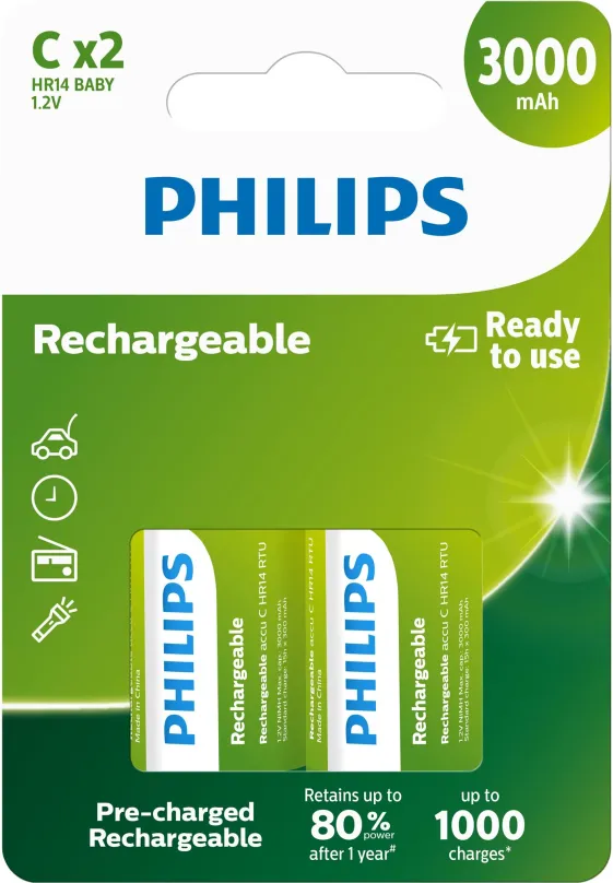 Nabíjacie batérie Philips R14B2A300 2 ks v balení
