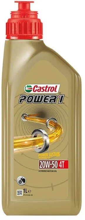 Motorový olej Castrol Power 1 4T 20W-50 1L, 20W-50, syntetický, pre 4-taktné motory, API S