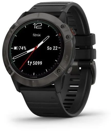 Chytré hodinky Garmin Fenix 6X PRO Solar Titanium Carbon Gray DLC/Black Band, pre mužov aj