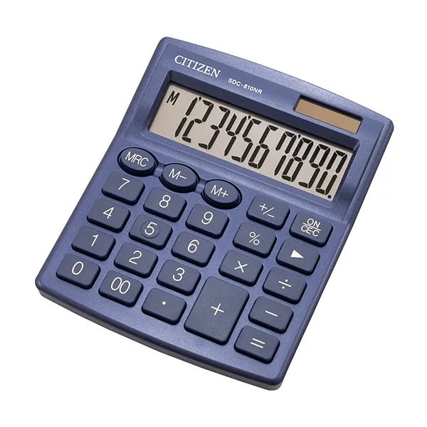 Citizen kalkulačka SDC810NRNVE, tmavo modrá, stolná, desaťmiestna, duálne napájanie