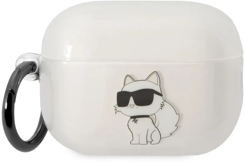 Puzdro na slúchadlá Karl Lagerfeld 3D Logo NFT Choupette TPU Puzdro pre Airpods Pro 2 White