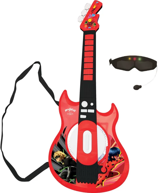 Detská gitara Lexibook Miraculous Elektronická svetelná gitara s mikrofónom v tvare okuliarov