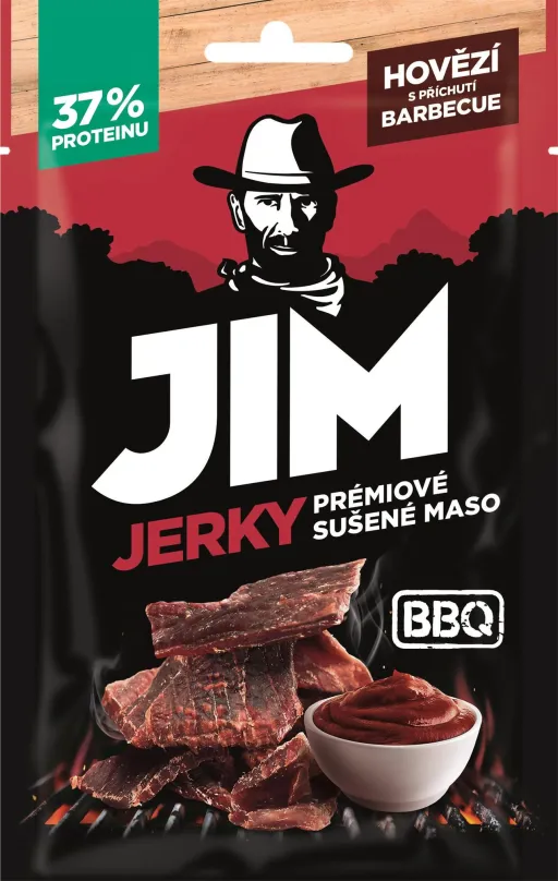 Sušené mäso Jim Jerky hovädzie s príchuťou BBQ 23 g