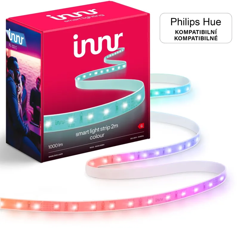 LED pásik Innr Chytrý interiérový LED pásik Colour 2m, kompatibilný s Philips Hue, 16M farieb a tóny bielej