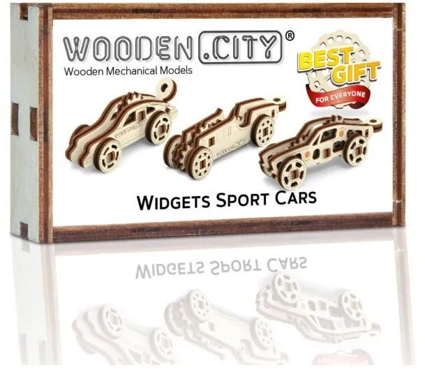 3D puzzle Wooden City 3D puzzle mini sada Widgets: Športové autá 42 dielikov