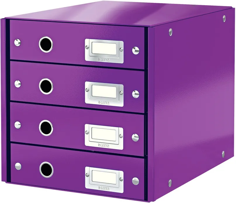 Zásuvkový box LEITZ Click & Store WOW, 4dielny, purpurový