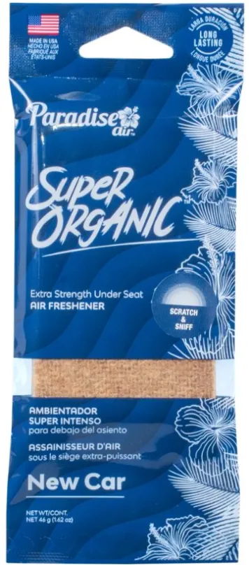 Vôňa do auta Paradise Air Super Organic Air Freshener, vôňa New Car