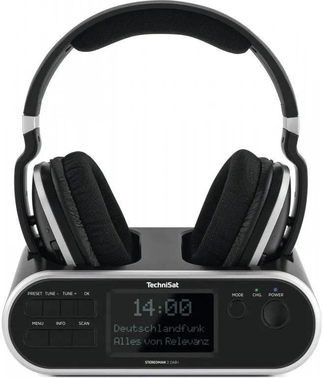 Bezdrôtové slúchadlá TechniSat STEREOMAN 2 DAB+, black, headphones with DAB+