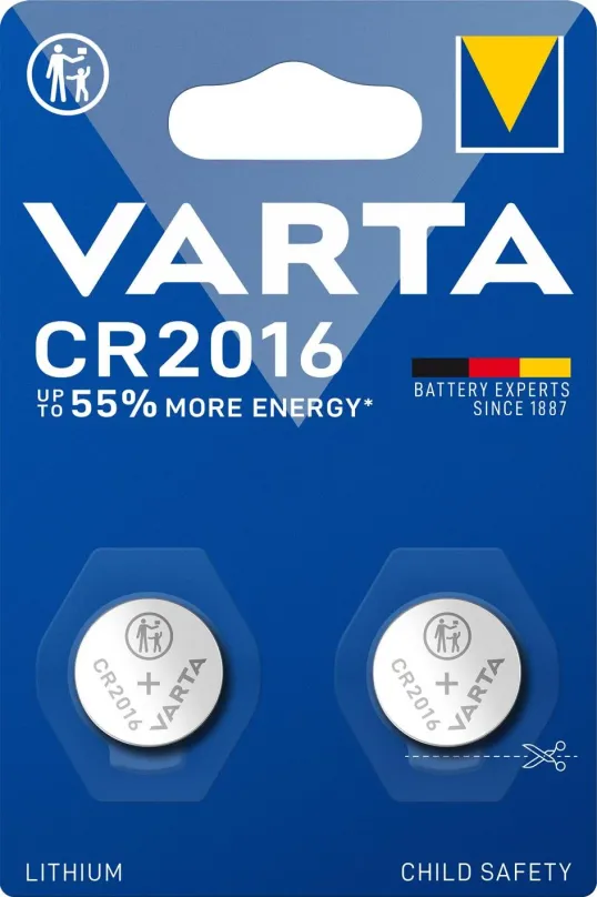Gombíková batéria VARTA špeciálna lítiová batéria CR2016 2ks