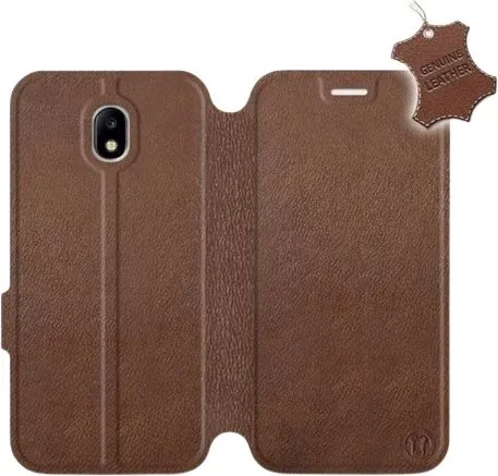 Kryt na mobil Flip puzdro na mobil Samsung Galaxy J5 2017 - Hnedé - kožené - Brown Leather
