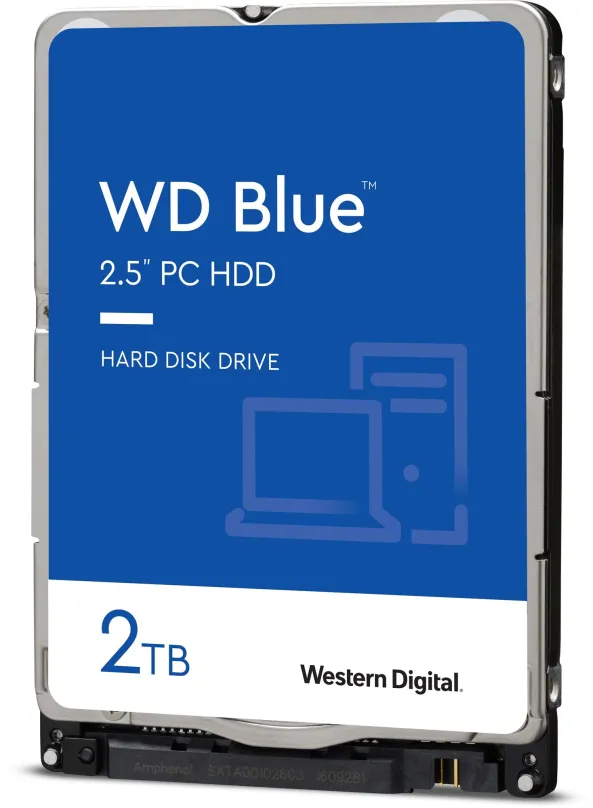 Pevný disk WD Blue Mobile 2TB, 2.5", SATA III, cache 128 MB, 5400 ot/min