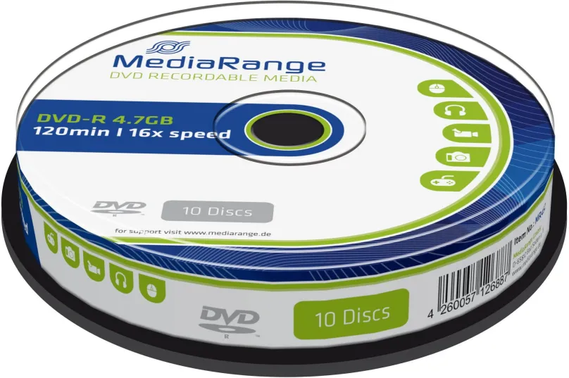 Médiá MEDIARANGE DVD-R 4,7 GB 16x spindl 10ks
