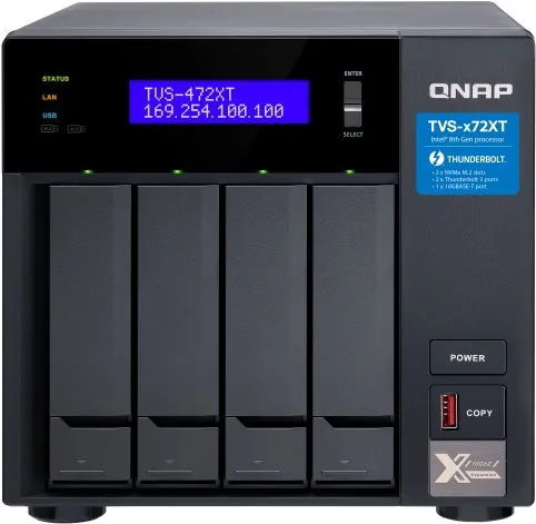 NAS QNAP TVS-472XT-PT-4G, externý box pre 6× 3,5", SSD+HDD, CPU Intel Pentium Gold G5