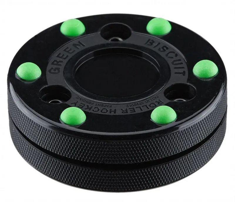 Puk Green Biscuit Roller Hockey, čierna
