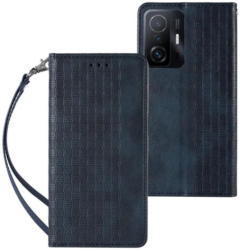 Puzdro na mobil Magnet Strap knižkové kožené puzdro na Samsung Galaxy A53 5G, modré