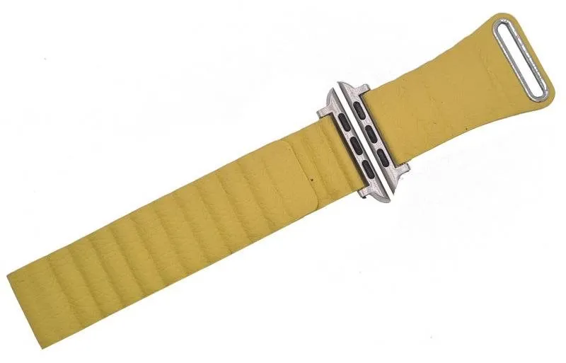 Remienok Drakero Kožený Elegancia pre Apple Watch 38mm / 40mm / 41mm žltý