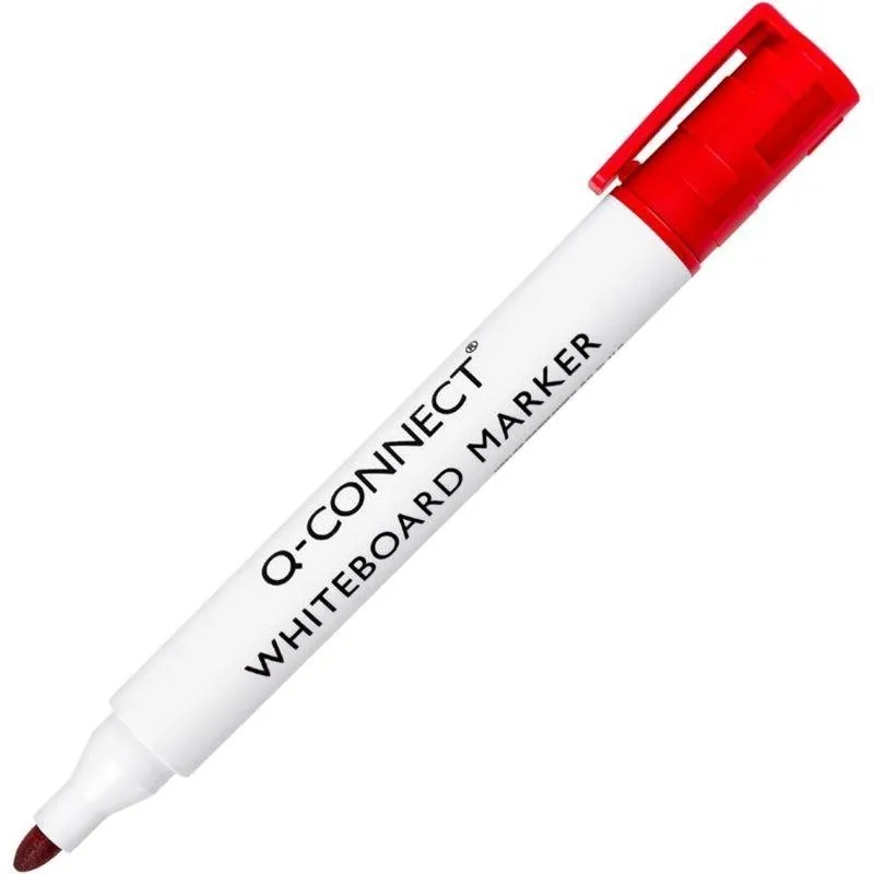 Popisovač Q-CONNECT WM-R 1,5-3 mm, červený, červená farba, okrúhly hrot, šírka stopy 1,5 m