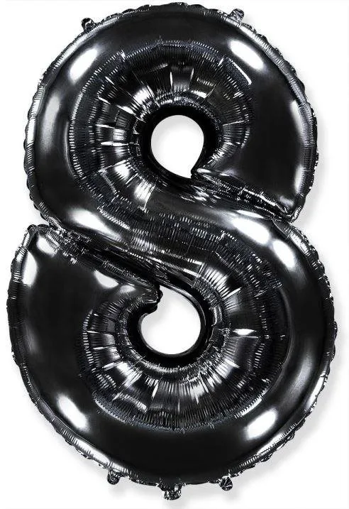 Balóniky Balón fóliový číslica čierna - black 102 cm - 8