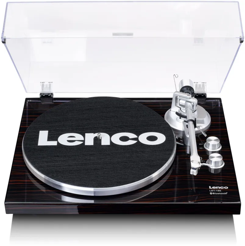 Lenco LBT-188 (WA) Dark brown- Hi-Fi gramofón, kovový tanier, ramienko s anti-skating