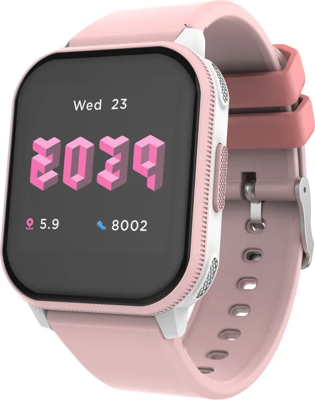 Chytré hodinky WowME Kids Play Pink / White, detské, s ovládaním v slovenčine, TFT displej
