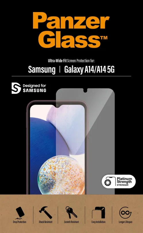 Ochranné sklo PanzerGlass Samsung Galaxy A14/A14 5G, pre Samsung Galaxy A14, zaoblenie 2.5