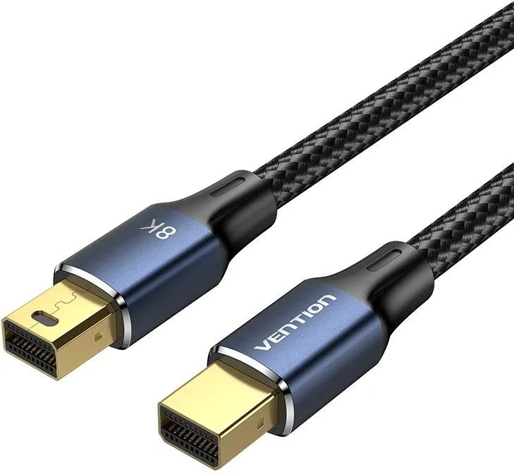 Video kábel Vention Cotton Braided Mini DP Male to Male 8K HD Cable 1.5m Blue Aluminum Alloy Type