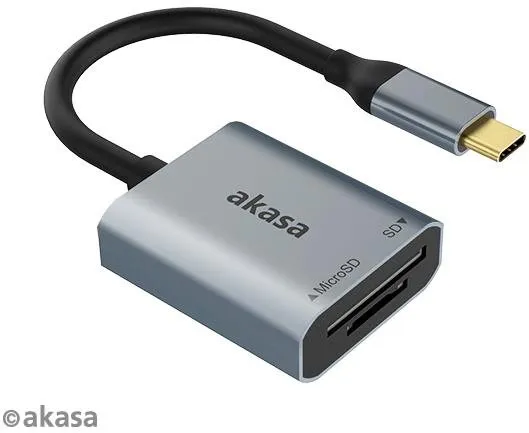 Čítačka kariet AKASA SD a microSD USB C čítačka kariet / AK-CR-10BK