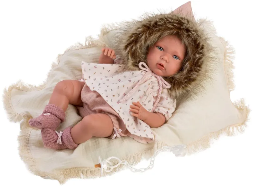 Bábika Llorens 74022 New Born - realistická bábika bábätko so zvukmi a mäkkým látkovým telom - 42 cm